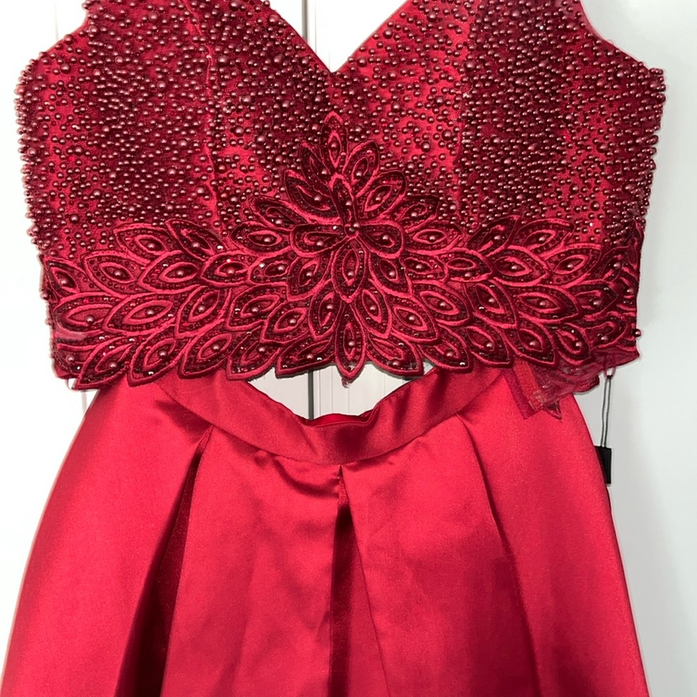 Two piece red dress